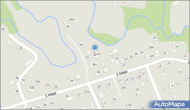 Pilzno, 3 Maja, 40, mapa Pilzno