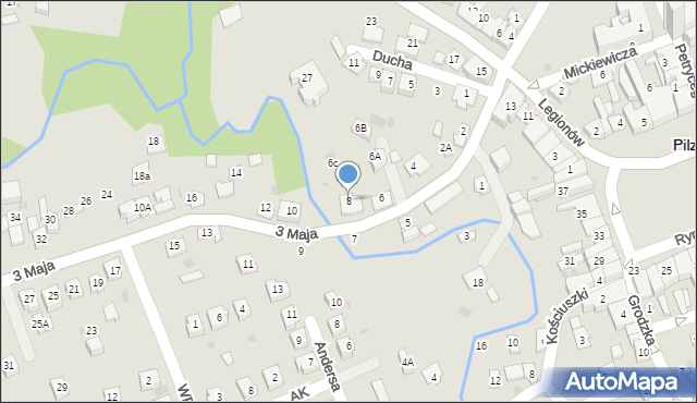 Pilzno, 3 Maja, 8, mapa Pilzno