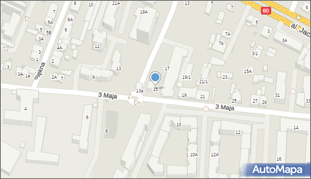 Płock, 3 Maja, 15, mapa Płock