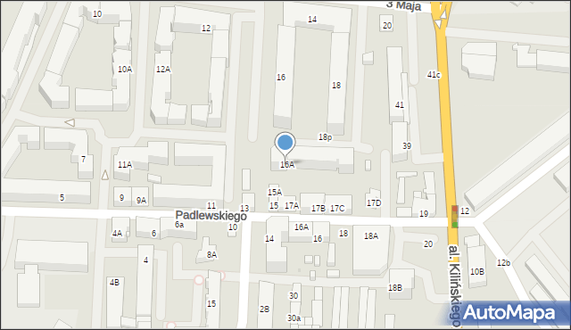Płock, 3 Maja, 16A, mapa Płock