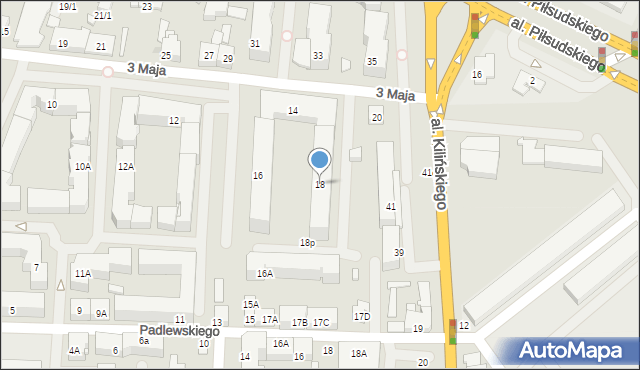 Płock, 3 Maja, 18, mapa Płock