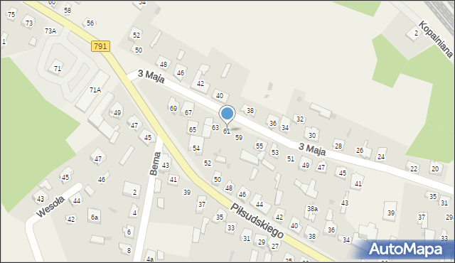 Poraj, 3 Maja, 61, mapa Poraj