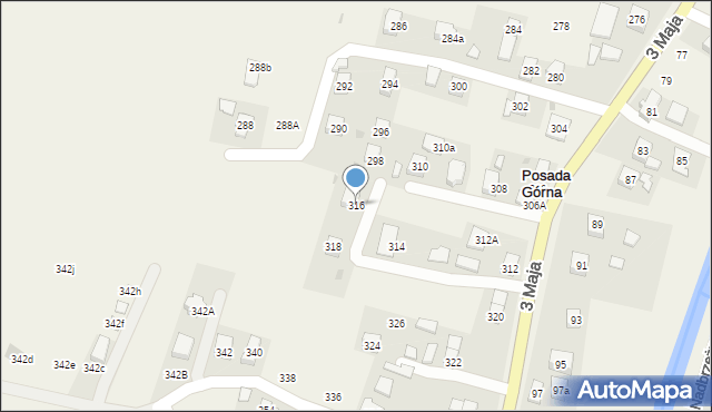 Posada Górna, 3 Maja, 316, mapa Posada Górna