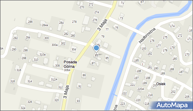 Posada Górna, 3 Maja, 83, mapa Posada Górna