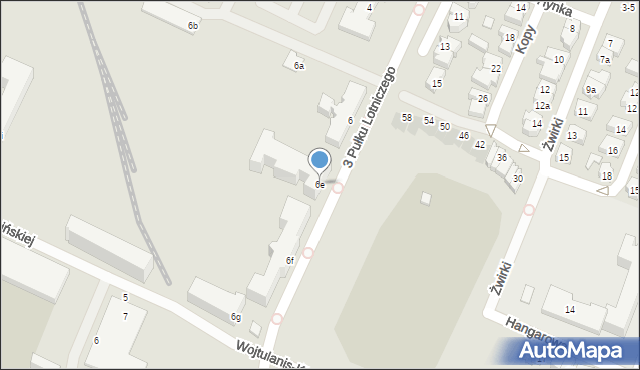 Poznań, 3 Pułku Lotniczego, 6e, mapa Poznania