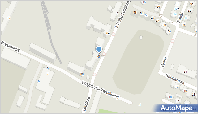 Poznań, 3 Pułku Lotniczego, 6f, mapa Poznania