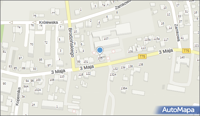 Proszowice, 3 Maja, 105, mapa Proszowice