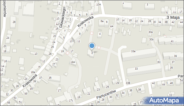 Proszowice, 3 Maja, 2, mapa Proszowice