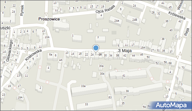 Proszowice, 3 Maja, 26, mapa Proszowice