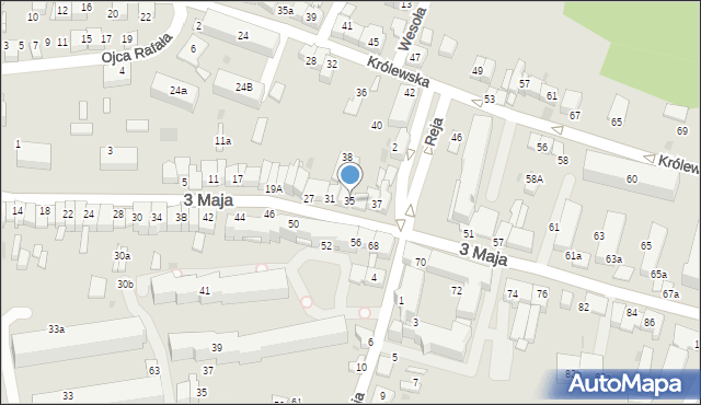 Proszowice, 3 Maja, 35, mapa Proszowice
