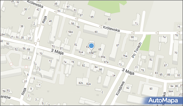 Proszowice, 3 Maja, 63a, mapa Proszowice