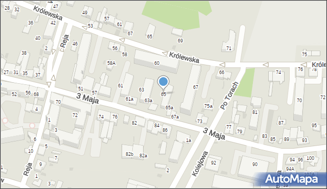 Proszowice, 3 Maja, 65, mapa Proszowice