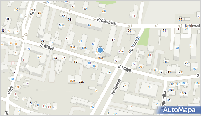 Proszowice, 3 Maja, 67a, mapa Proszowice