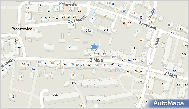 Proszowice, 3 Maja, 9, mapa Proszowice
