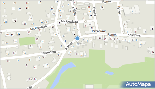 Przecław, 3 Maja, 11, mapa Przecław