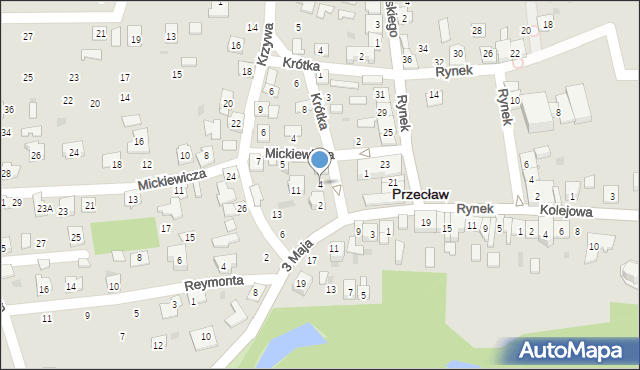 Przecław, 3 Maja, 4, mapa Przecław