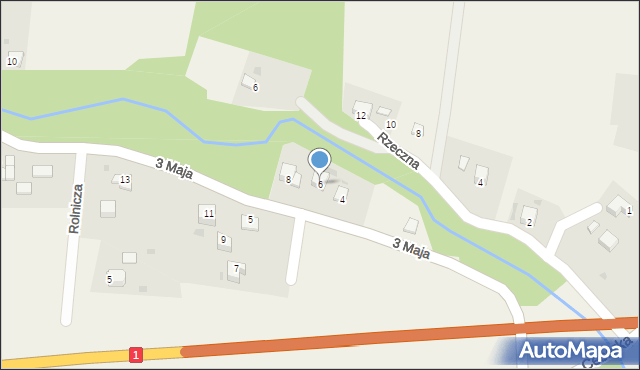 Przybędza, 3 Maja, 6, mapa Przybędza