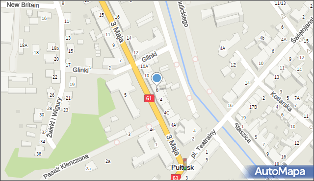 Pułtusk, 3 Maja, 6, mapa Pułtusk