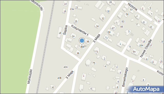 Puszczykowo, 3 Maja, 36A, mapa Puszczykowo