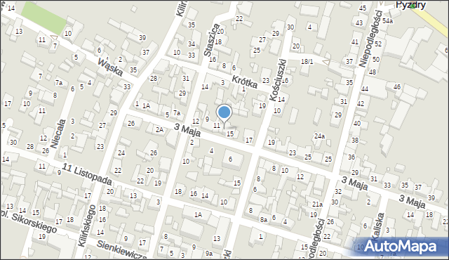 Pyzdry, 3 Maja, 13, mapa Pyzdry