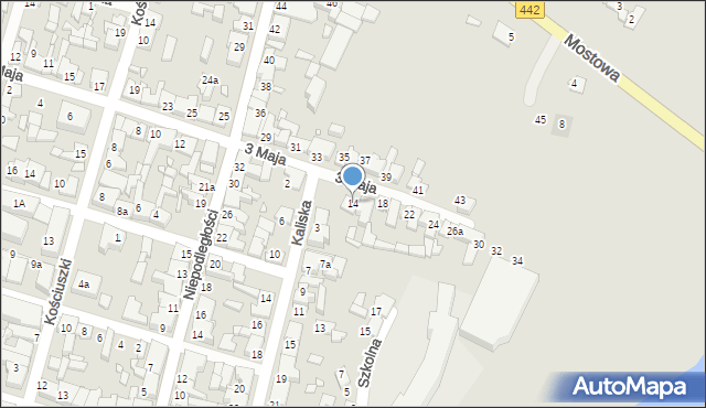 Pyzdry, 3 Maja, 14, mapa Pyzdry