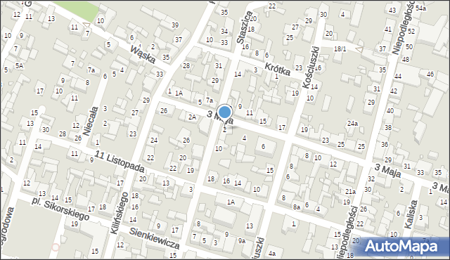 Pyzdry, 3 Maja, 2, mapa Pyzdry