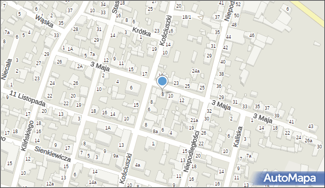 Pyzdry, 3 Maja, 8, mapa Pyzdry