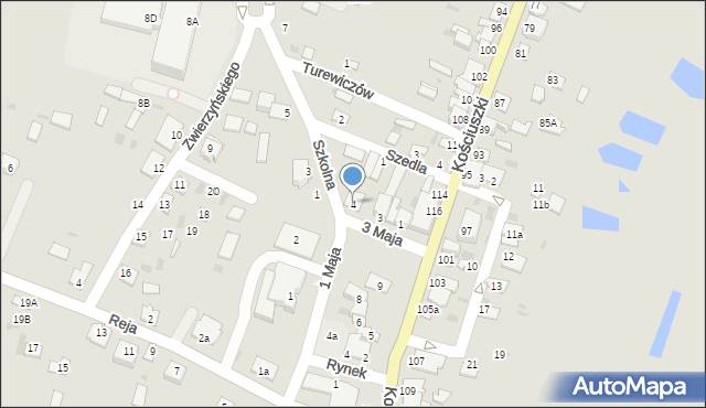 Rejowiec, 3 Maja, 4, mapa Rejowiec