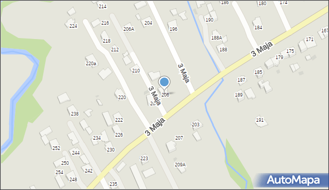 Ropczyce, 3 Maja, 206, mapa Ropczyce