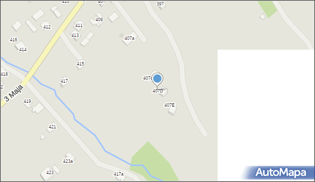 Ropczyce, 3 Maja, 407D, mapa Ropczyce