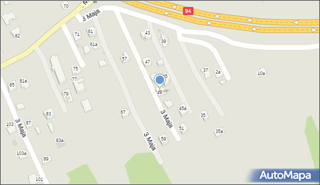 Ropczyce, 3 Maja, 49, mapa Ropczyce