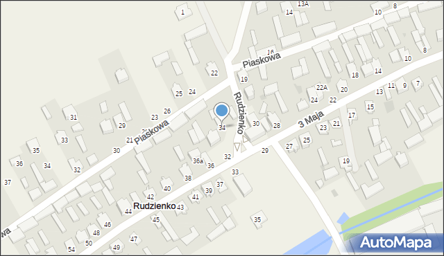 Rudzienko, 3 Maja, 34, mapa Rudzienko