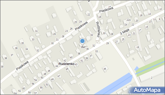 Rudzienko, 3 Maja, 36a, mapa Rudzienko