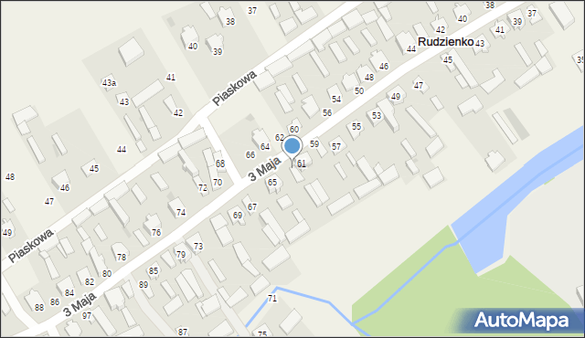 Rudzienko, 3 Maja, 63, mapa Rudzienko