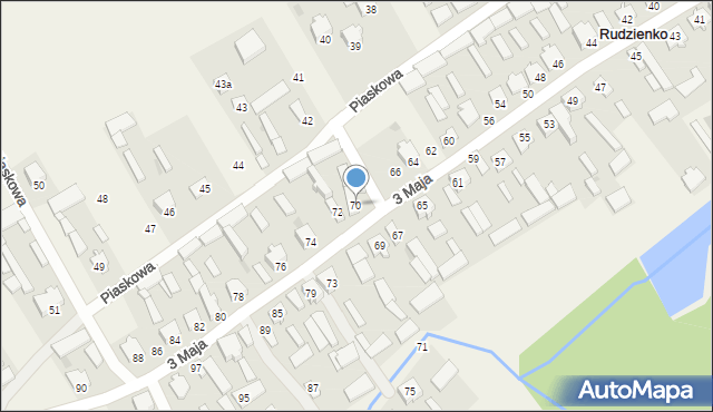 Rudzienko, 3 Maja, 70, mapa Rudzienko