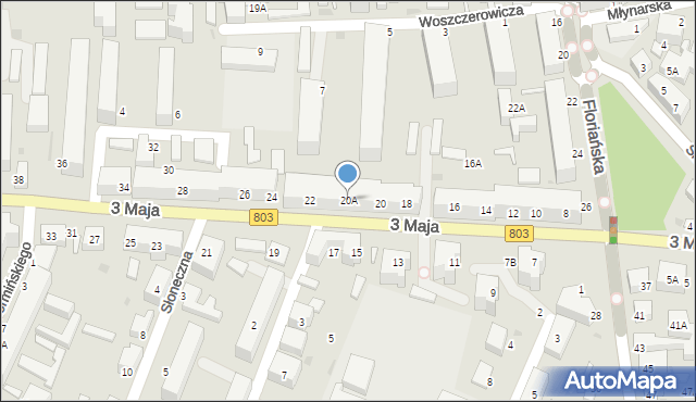 Siedlce, 3 Maja, 20A, mapa Siedlce