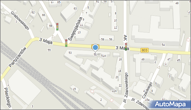 Siedlce, 3 Maja, 51, mapa Siedlce