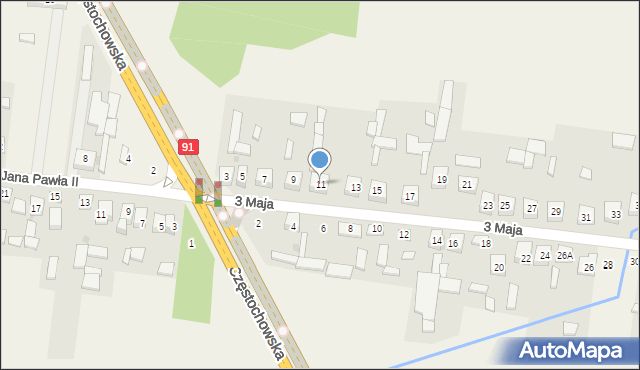 Siedlec Duży, 3 Maja, 11, mapa Siedlec Duży
