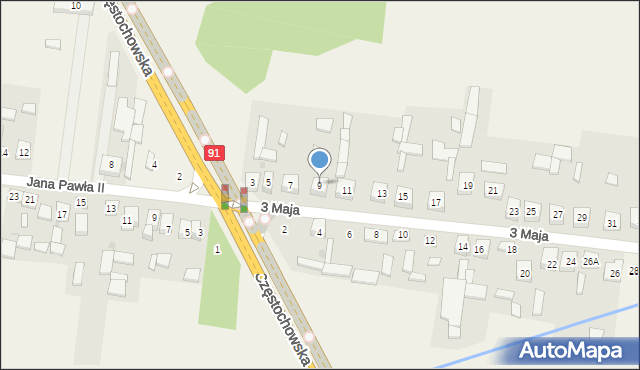 Siedlec Duży, 3 Maja, 9, mapa Siedlec Duży