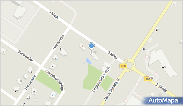 Sieradz, 3 Maja, 3, mapa Sieradz