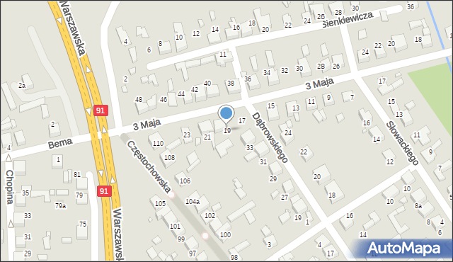 Siewierz, 3 Maja, 19, mapa Siewierz