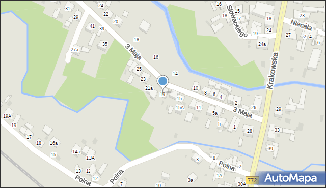 Słomniki, 3 Maja, 19, mapa Słomniki