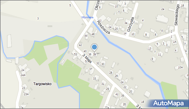 Słomniki, 3 Maja, 34, mapa Słomniki