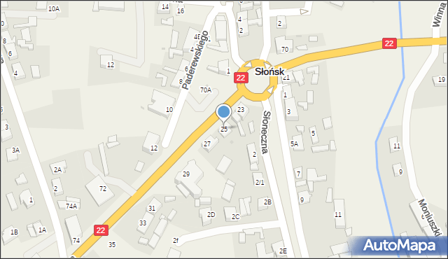 Słońsk, 3 Lutego, 25, mapa Słońsk
