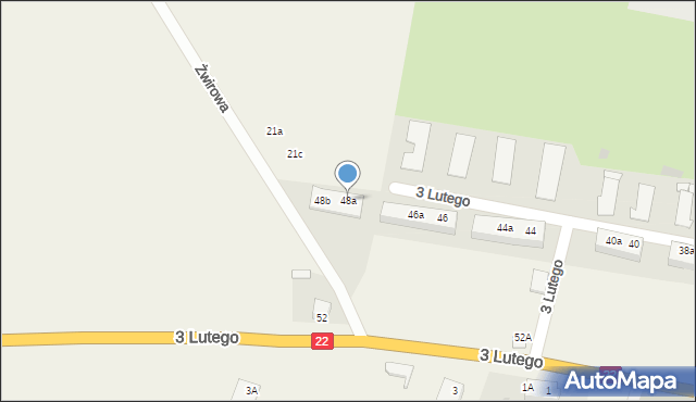 Słońsk, 3 Lutego, 48a, mapa Słońsk