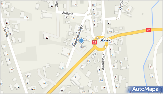Słońsk, 3 Lutego, 70A, mapa Słońsk