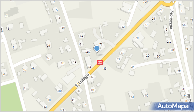 Słońsk, 3 Lutego, 74b, mapa Słońsk