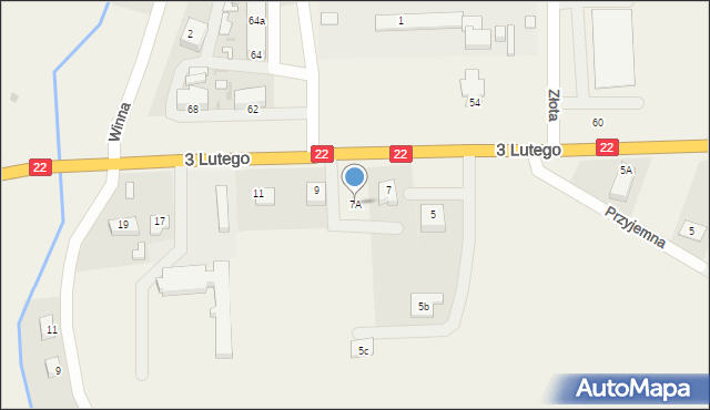 Słońsk, 3 Lutego, 7A, mapa Słońsk