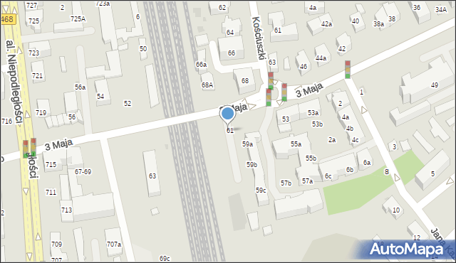 Sopot, 3 Maja, 61a, mapa Sopotu