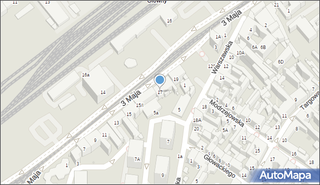 Sosnowiec, 3 Maja, 17, mapa Sosnowca